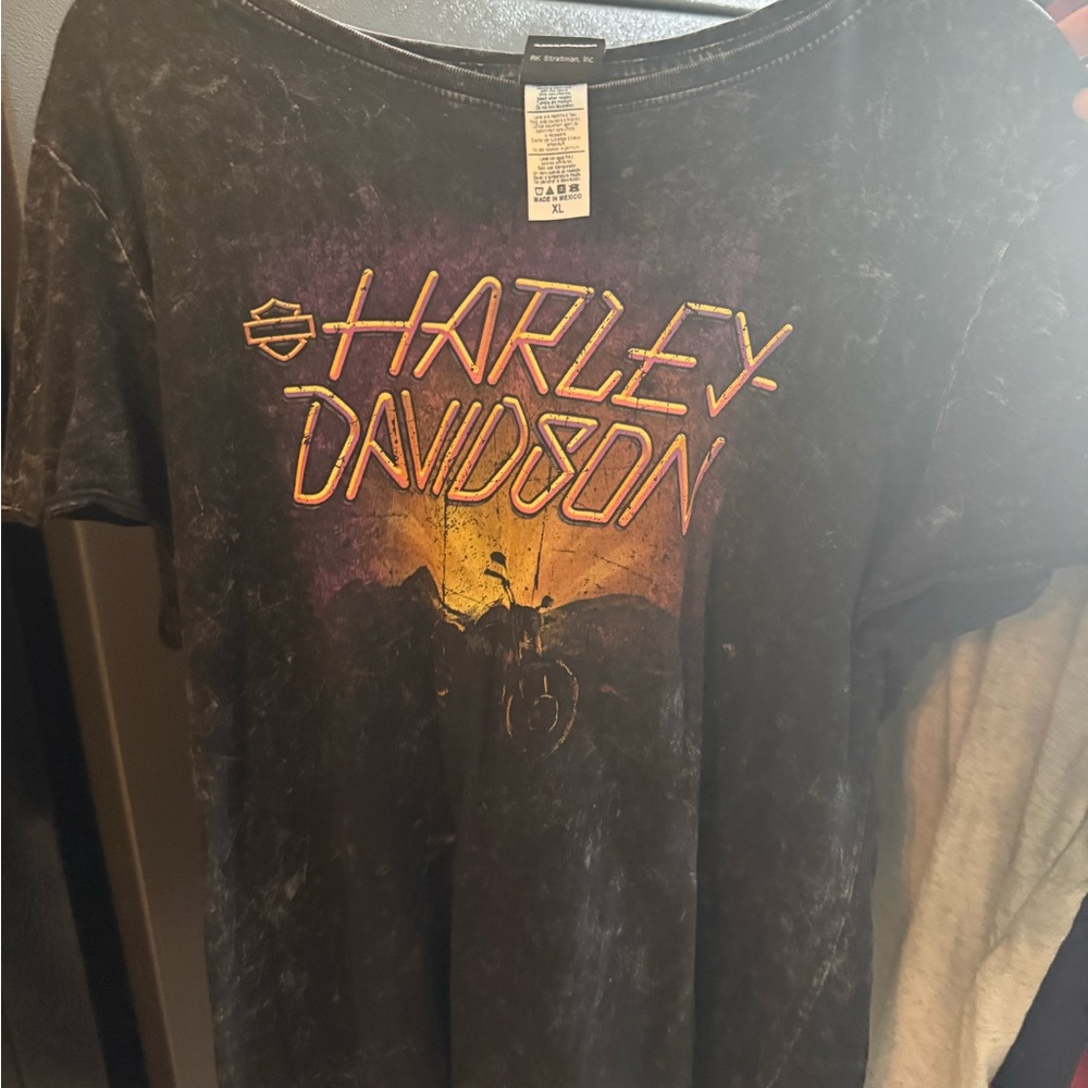 Harley-Davidson Black and Orange Graphic Tee